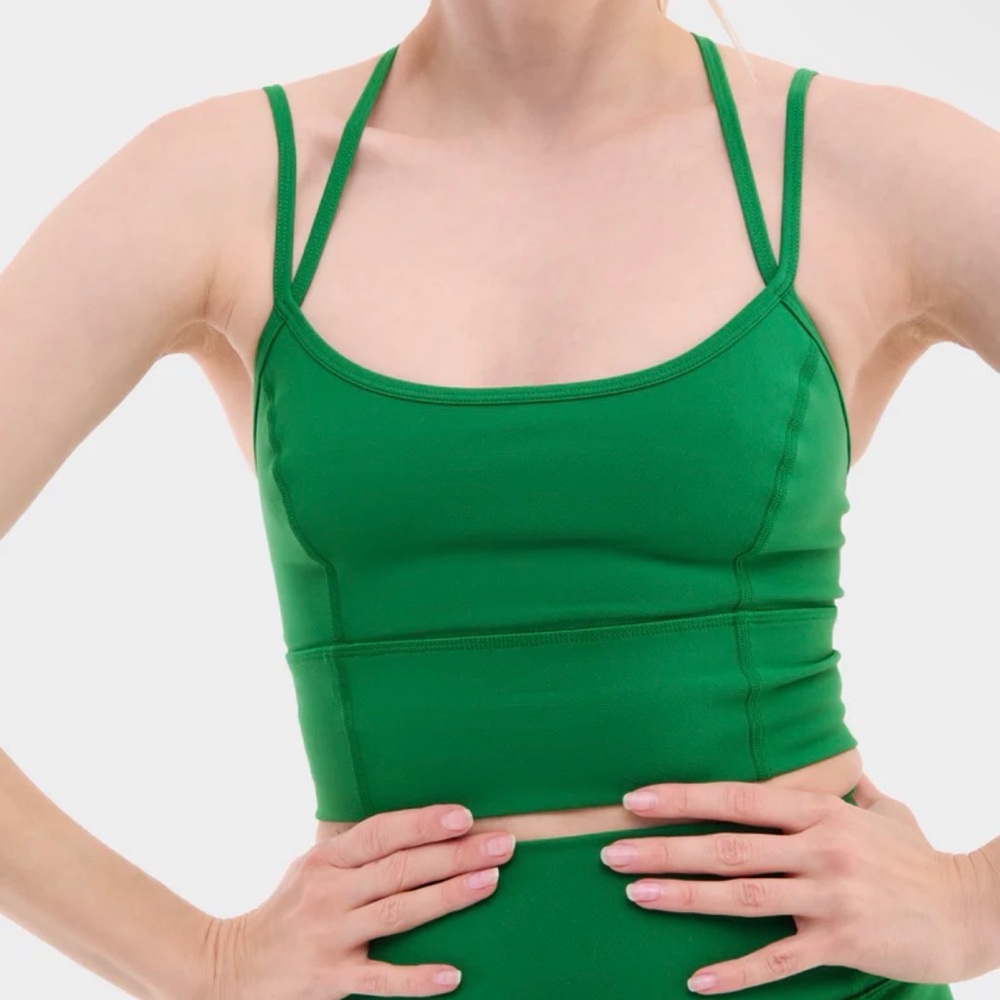 Halfdays Gwen longline strappy top - verdant green NWT